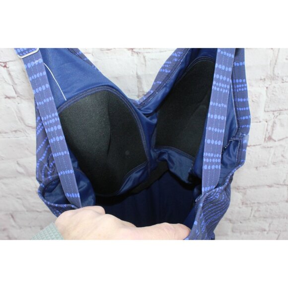 LL Bean Shaping Swimwear Tankini Top Darkest Navy Cobalt Dot Stripe 22W - Picture 8 of 9